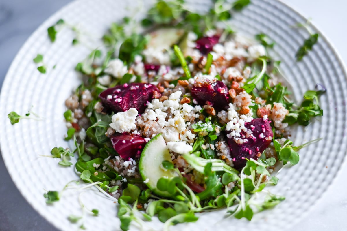 Beet and Feta Salad with Buckwheat One Hungry Bunny