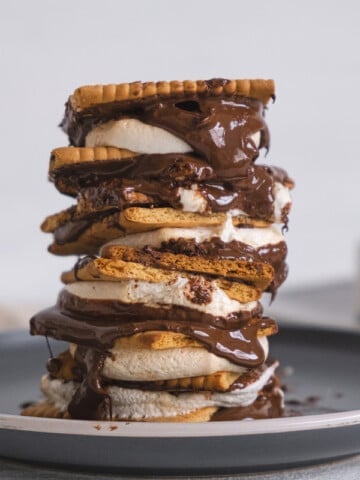 smores stacked on plate