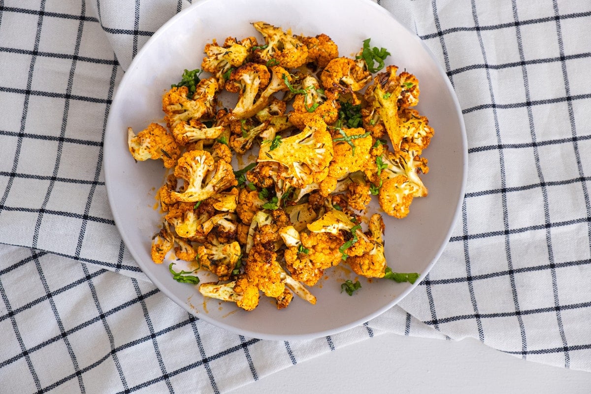 cauliflower on a white plate