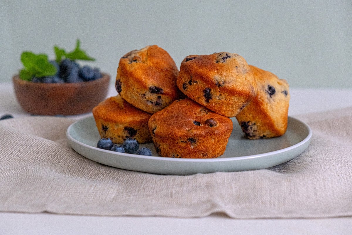 greek yogurt muffins on a plate